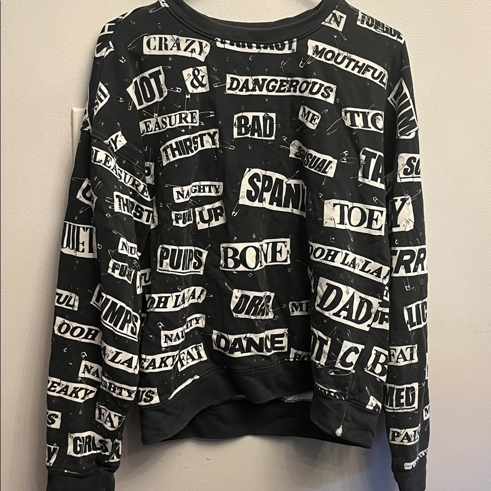 Authentic Men Moschino Logo Print Black Sweater Size small